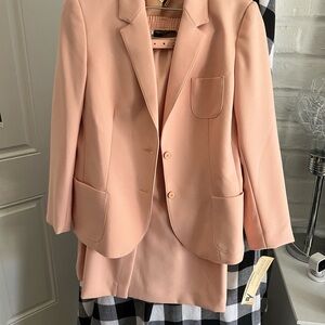 Elegant Peach Blazer and Skirt Set